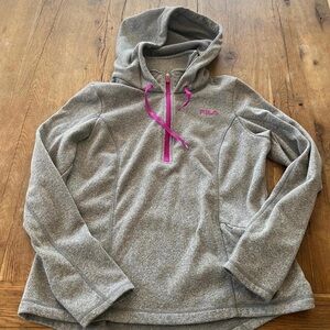 Fila Gray Hoodie with Pink Accents